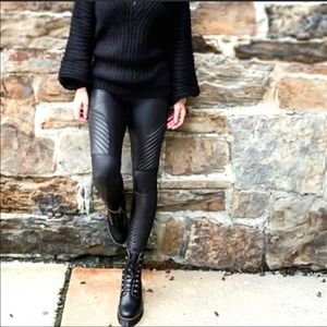 Spanx Faux Leather Moto Leggings